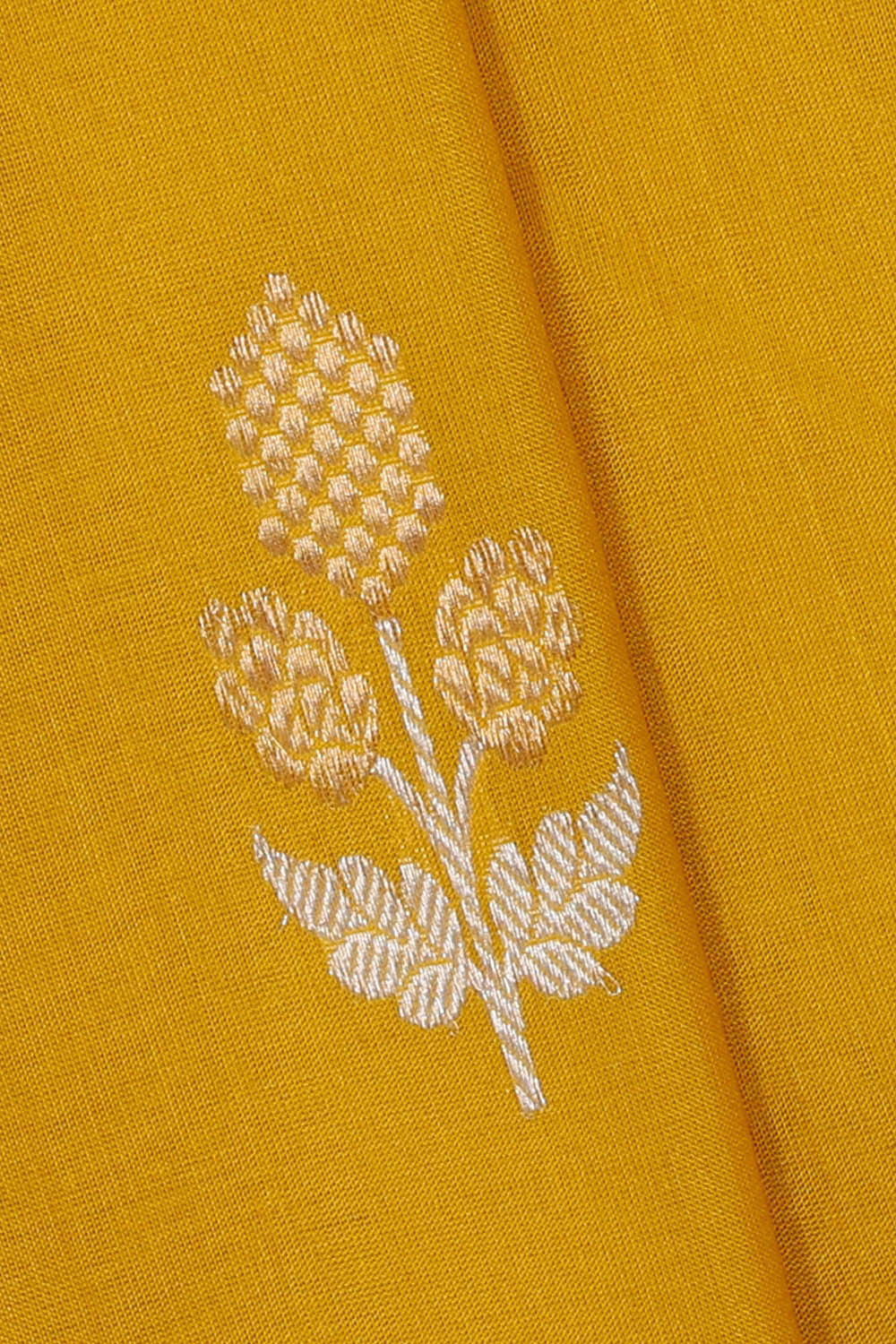 Image of Banarasi Khatan Mustard Yellow Saree